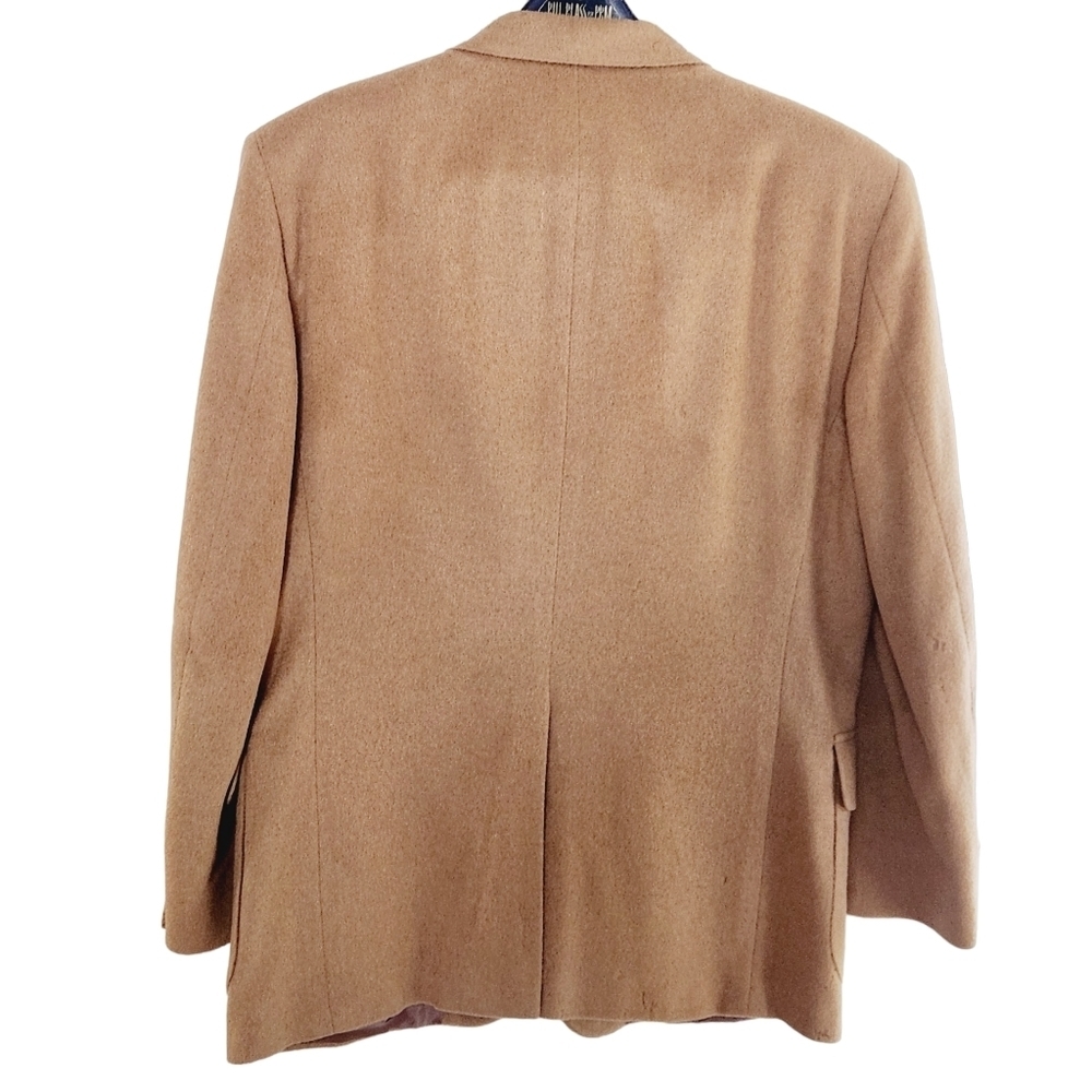 stafford Mens Beige Single Breasted Classic Fit Wool & Camel Hair Blend Blazer - Picture 4 of 11